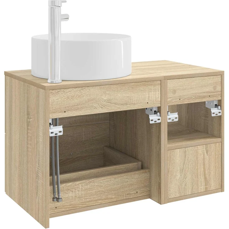 vidaXL Badezimmerschrank-Set 2 stk. Sonoma-Eiche 79,5 x 44,5 x 80 cm 3403930 – Bild 6