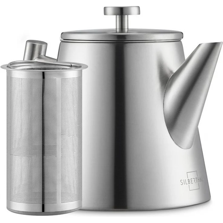 SILBERTHAL Teekanne Teekanne Edelstahl 1,0l Silber 2.0, 1 l, Doppelwandig-isoliert – Bild 4