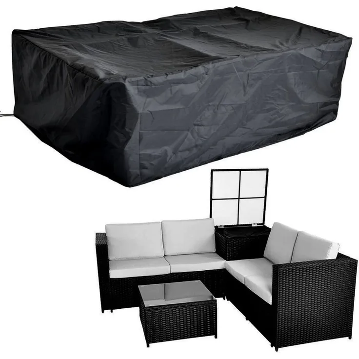 Melko Gartenmöbel-Schutzhülle Abdeckplane 185x185x70CM Schutzhülle Schwarz Gartenmöbel Sofa Tisch (Stück, 1-St, Staubschutz), abwaschbar