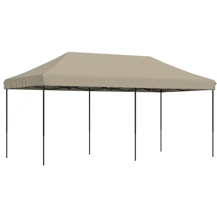 Partyzelt Faltbar, Gartenzelt Pop-Up Taupe 580x292x315 cm – Bild 2