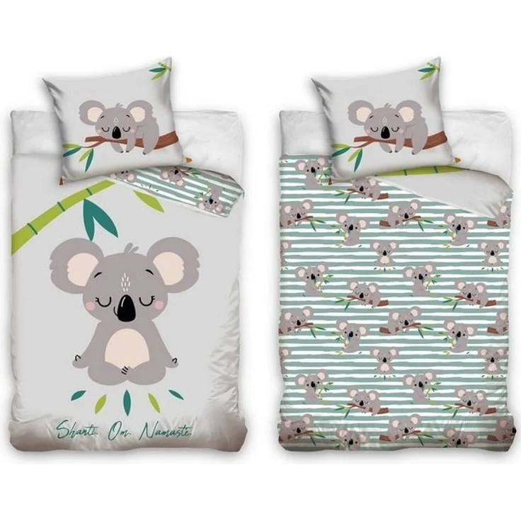 MTOnlinehandel Bettwäsche Koala 135x200 + 80x80 cm, 100 % Baumwolle, Renforcé, 2 teilig, chillige Bettwäsche für Kinder, Jugend & Erwachsene – Bild 4