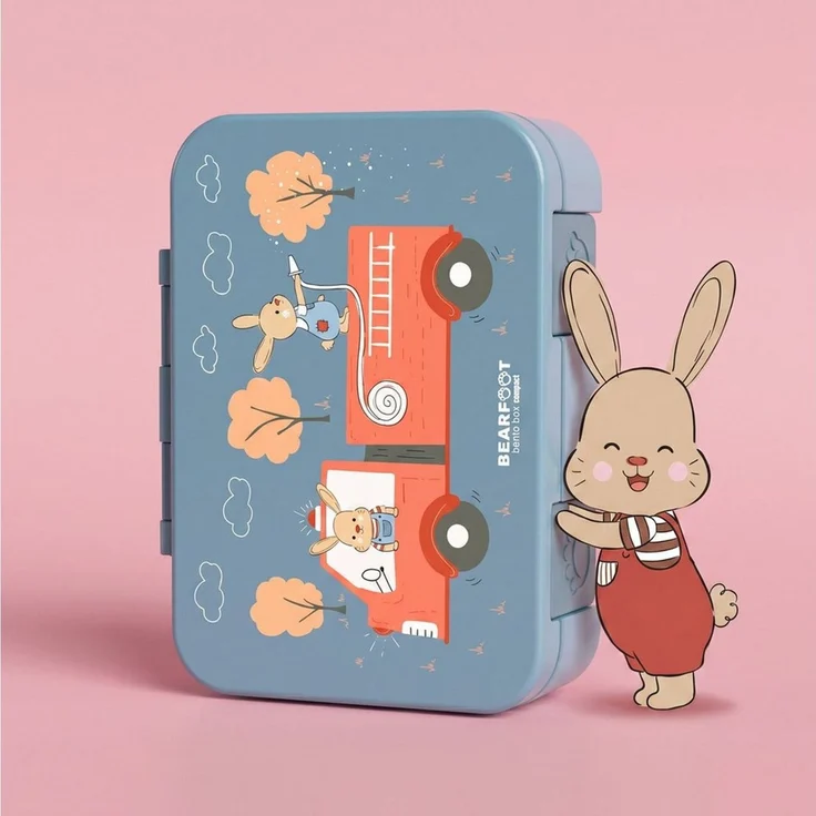 BEARFOOT Lunchbox Brotdose mit Fächern, leicht & auslaufsicher - Feuerwehr, PP, ABS, Silikon, Kindergarten und Schule - Mädchen und Jungen, Vesperbox, Snackbox – Bild 2