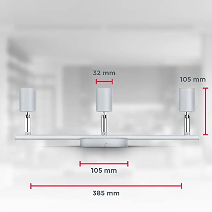B.K.Licht Deckenleuchte Deckenspot 3x3W 750lm 3000K - 30-01-03-T, LED wechselbar, Titanfarbig Schwenkbar Drehbar GU10 Modern – Bild 6