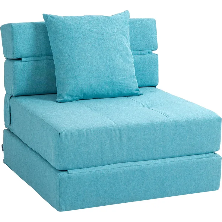 JARDJ Schlafsessel Relaxsessel Gästebett, abnehmbarer Bezug, 70 cm x 70 cm x 61 cm, Hellblau