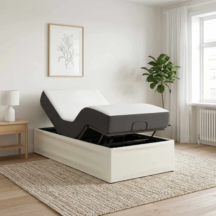 vidaXL Elektrisch verstellbares Bettgestell Weiß 200 x 70 x 33,5 cm 42037262 – Bild 1