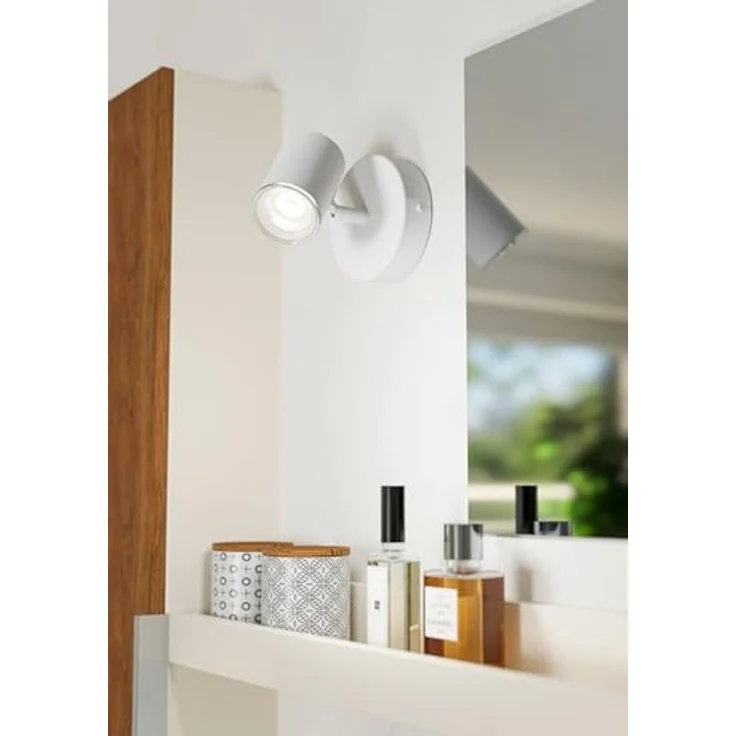 EGLO Deckenspot CONSUMA 1 Spotlampe - Stahl - GU10 - 1X5W - IP44, ohne Leuchtmittel, Wandleuchte, Wandspot, schwenkbar, Strahler, L11 x H11,5 x AL13 cm – Bild 2