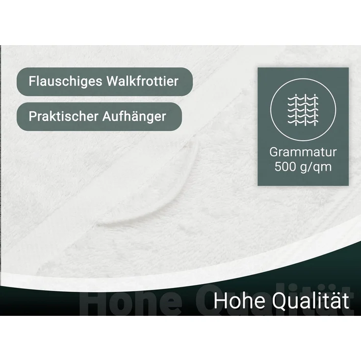 ZOLLNER Gästehandtücher, Walkfrottier (10-St), 30x50 cm, 100% Baumwolle, vom Hotelwäschespezialisten – Bild 1