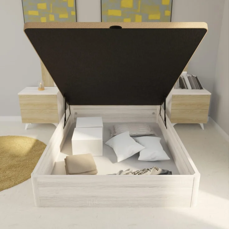 DUÉRMETE ONLINE - Klappbares Bett, super verstärkt, mit atmungsaktivem Deckel, 90x190 cm, inklusive Werkzeug, Farbe Polargrau – Bild 2