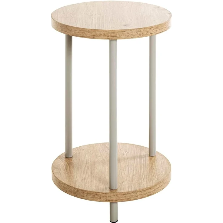 HAKU Möbel Beistelltisch Eiche, grau, MDF, Metall - Maße: H 50 cm x Ø 30 cm, Style: Modern – Bild 5