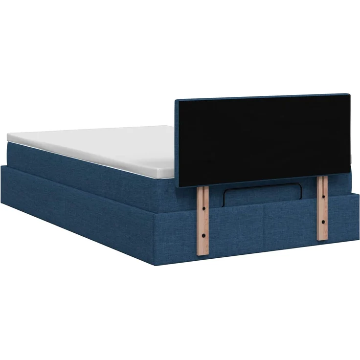 vidaXL Ottoman Bett mit Matratze mit Kopfteil Blau 120 x 200 cm Stoff 3457486 – Bild 9
