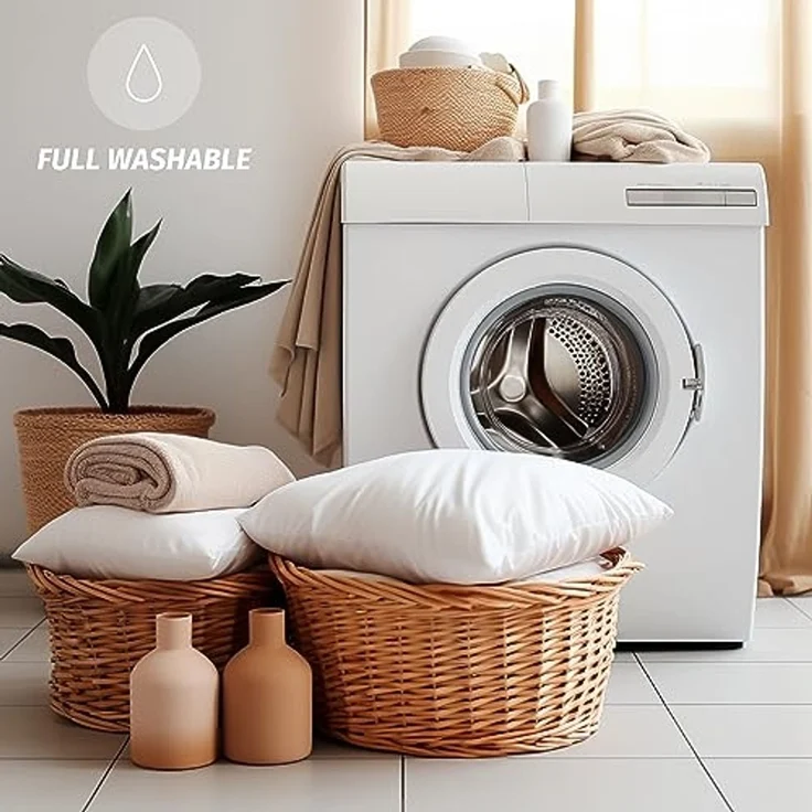 Kissen 35x35 Kopfkissen 4er Set Dekokissen für Bett und Sofa Innenkissen Hypoallergene Sofakissen Anti-Milben Weiche Zierkissen mit Kissenbezug Baumwolle und Polyest. Abnehmbar und Waschmaschinenfest – Bild 5