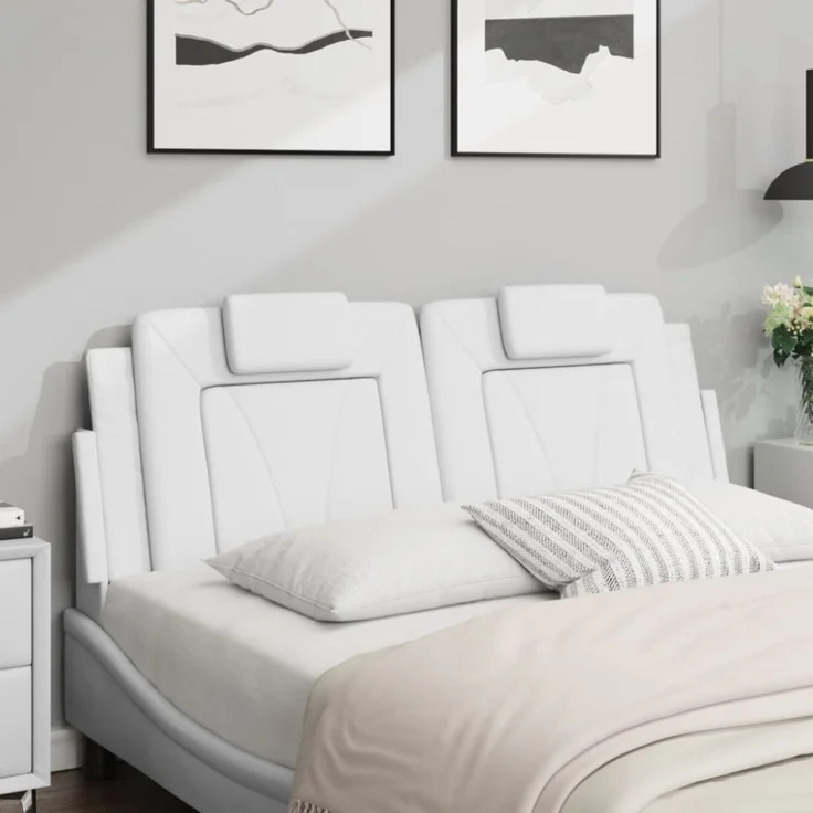 vidaXL Kopfteil-Kissen Weiß 120 cm Kunstleder – Bild 9