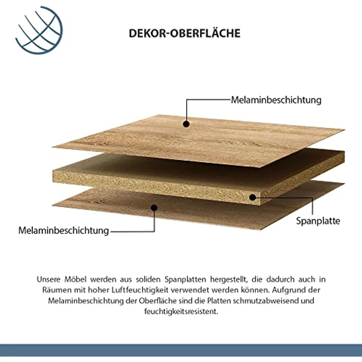 Planetmöbel Garderobenschrank Flur Möbel Garderobe (Kompaktgarderobe mit Klappe als Stauraum, Hängeschränke 2 x 100 cm Gold Eiche) Wandgarderobe (ohne Spiegel) – Bild 6