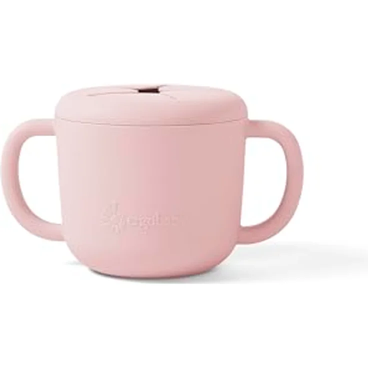 Ergobaby Kindergeschirr-Set Deluxe für Babys und Kleinkinder ab 6 Monaten, Baby Geschirrset mit 2 Bechern, Tablett, Lätzchen und Besteck, ohne BPA, PVC und Phthalaten, Blush Pink – Bild 6