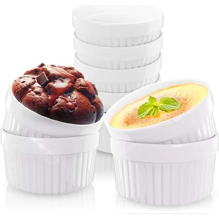 ToCi Auflaufform Creme Brulee Schälchen Sets 9 cm Förmchen aus Keramik 185 ml Weiß, (12-St) – Bild 1