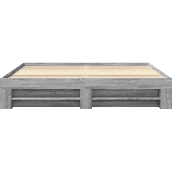 vidaXL Bettgestell ohne Matratze Grau Sonoma 180x200 cm Holzwerkstoff 3295455 – Bild 5