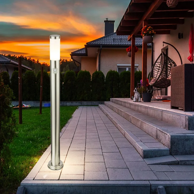 Moderne Außenlampe aus Edelstahl mit Bewegungsmelder – Bild 5