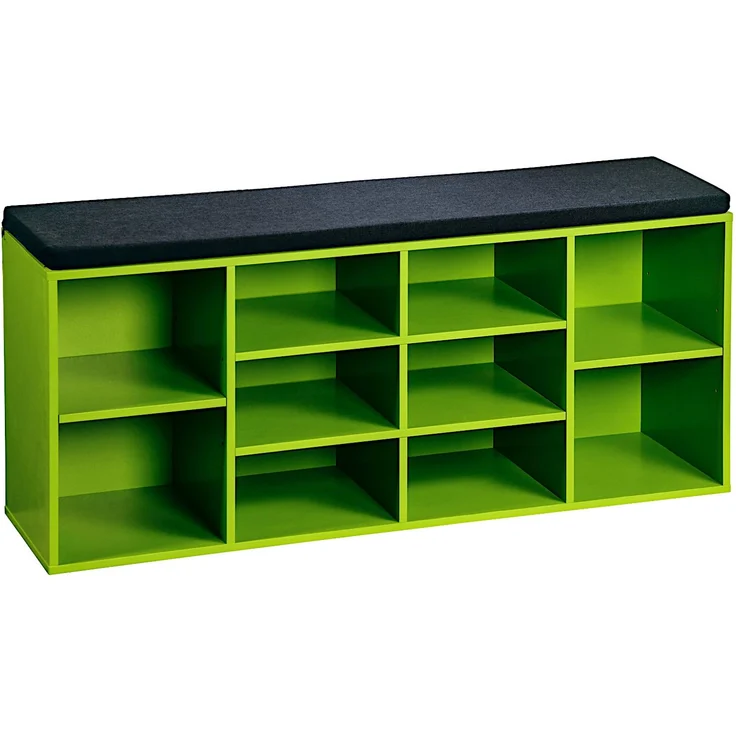 KESPER Schuhschrank / Sitzbank 15982-13 in grün mit Sitzkissen / Flurregal – Bild 1