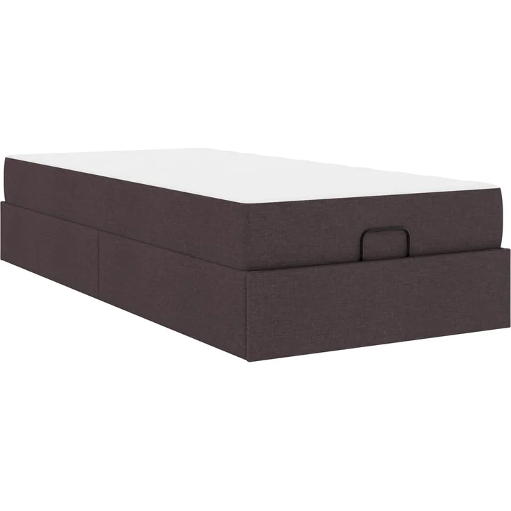 vidaXL Bettgestell mit Matratze mit Matratze 2 pcs Hellbraun Stoff 3399469 – Bild 1