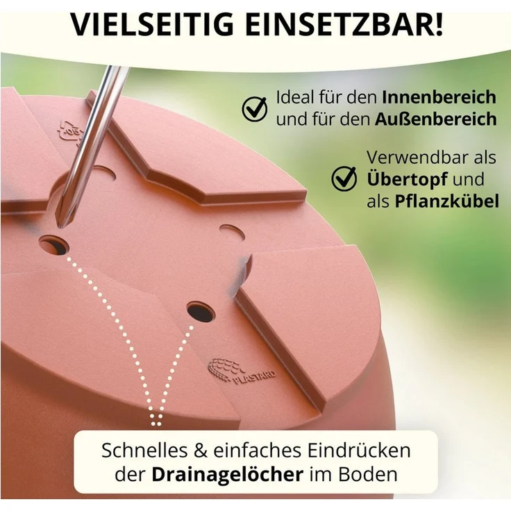 Plastard Pflanzkübel 3er, 5er, 10er Sets, Blumentop, Übertopf, Pflanztopf 15 - 40 cm (3 St), frostbeständig, UV-beständig, witterungsbeständig, langlebig – Bild 3