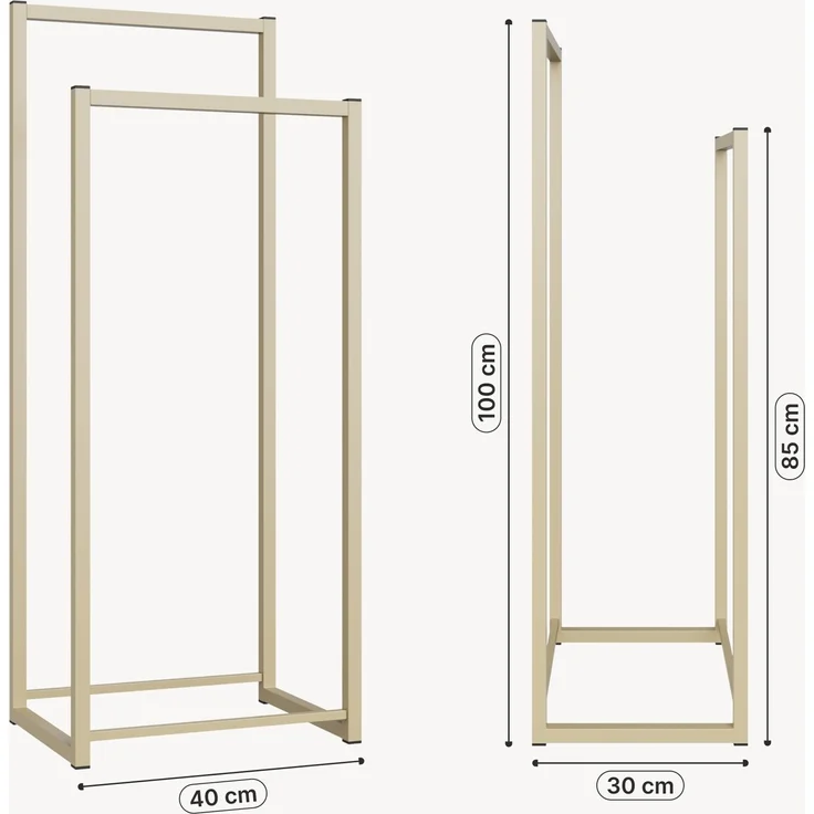 Garderobenständer Holtalen Metall 100x40x30 cm Kamelfarben [en. casa] – Bild 2