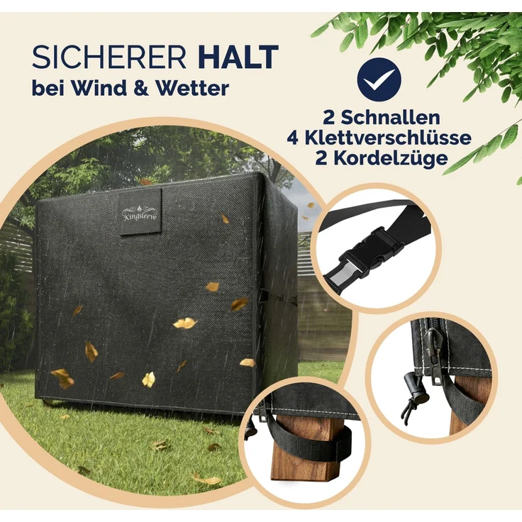KINGSLEEVE® Abdeckung Hollywoodschaukel 175x125x160cm Wasserdicht Winterfest – Bild 6