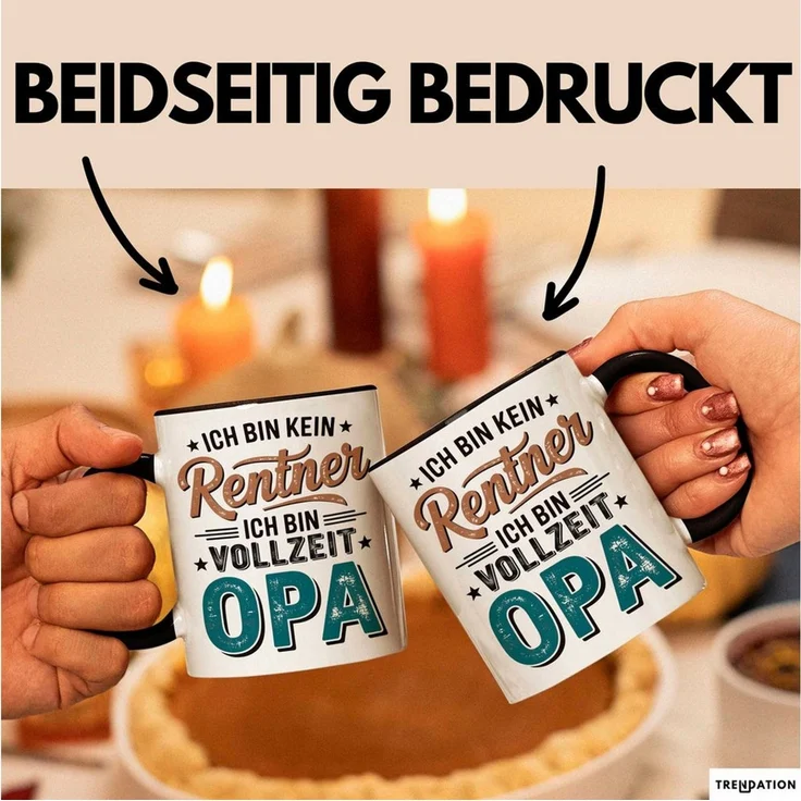 Trendation Tasse Rentner Pensionär Sarkasmus Opa Tasse Geschenk Lustige Geschenkidee Sp, Keramik – Bild 2
