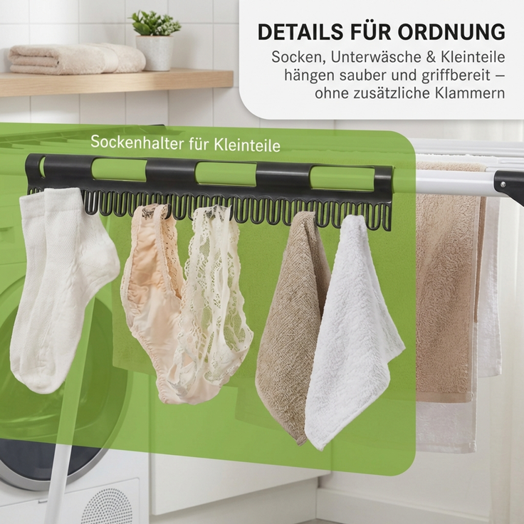 Gardissimo EXTEND Wäschetrockner Flügel Wäscheständer Trockner mit Rollen 21m – Bild 6