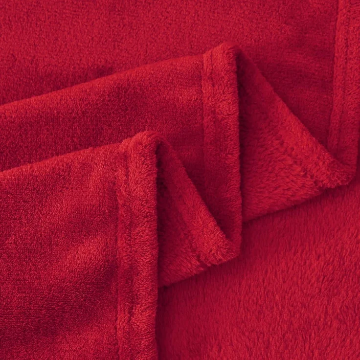 Decke Kuscheldecke Fleecedecke Sofa Rot Winter 130 x 150 cm Rot – Bild 5