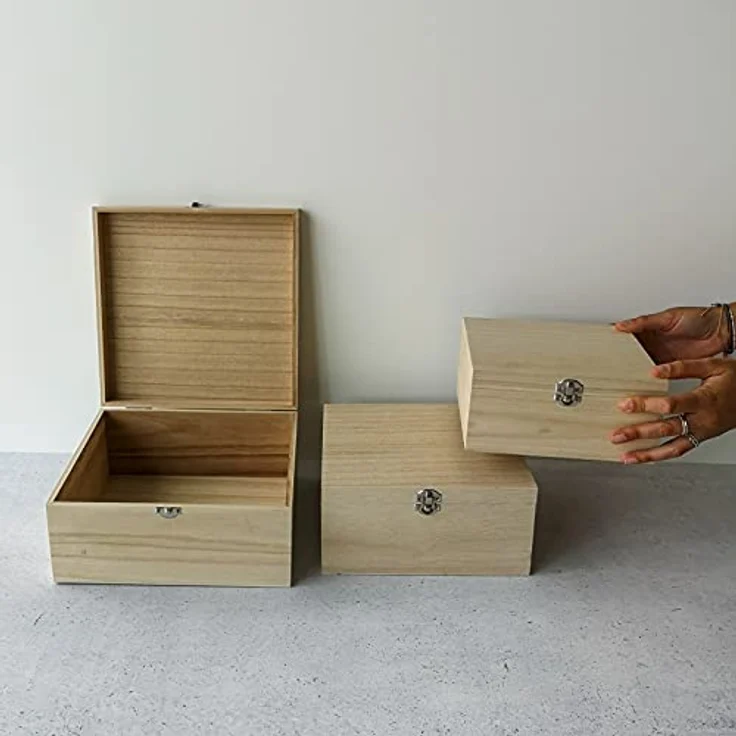 Zeller Present Aufbewahrungskorb Aufbewahrungsbox, Holz, Paulowina, 23 x 23 x 11 cm – Bild 6