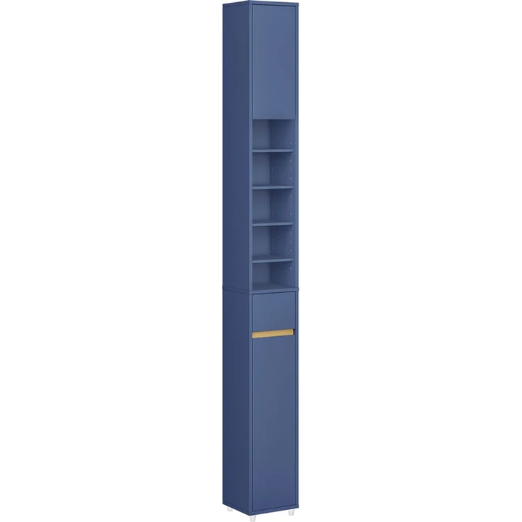 SoBuy BZR34-II-B Badezimmer-Hochschrank, MDF, Lackiert, Blau, 65 x 170 x 32 cm – Bild 1
