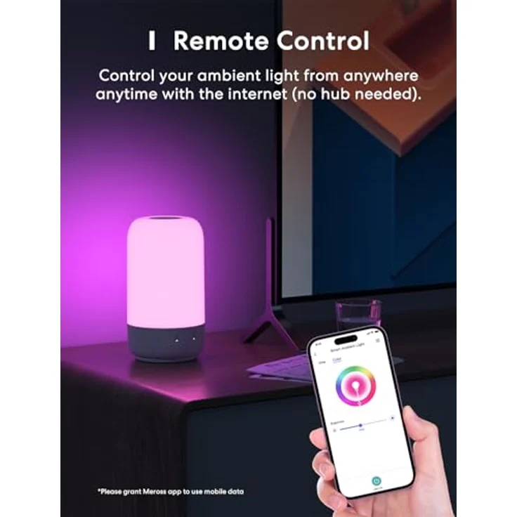 Meross MSL450HK-EU, Smarte LED Tischlampe mit Touch-Funktion und WLAN, Weiß – Bild 2