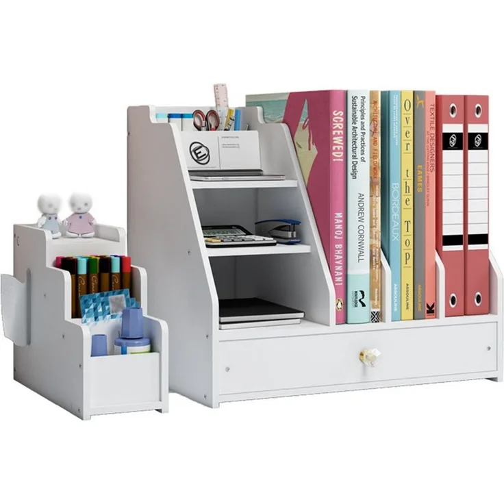 TUWENA Aufbewahrungsdose Schreibtisch Organizer mit Stifthalter & Schublade,Schreibtischaufsatz, Mehrzweck-Dokumentenablage,Aufbewahrungsregal,für Zuhause, Büro, Schul