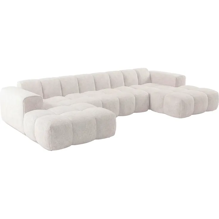 Maison Céphy - CALESO - Sofa ohne Schlafmöglichkeit - Plastik - Kunststoff (PVC) - Beige - 363 x 163 x 69.5 cm