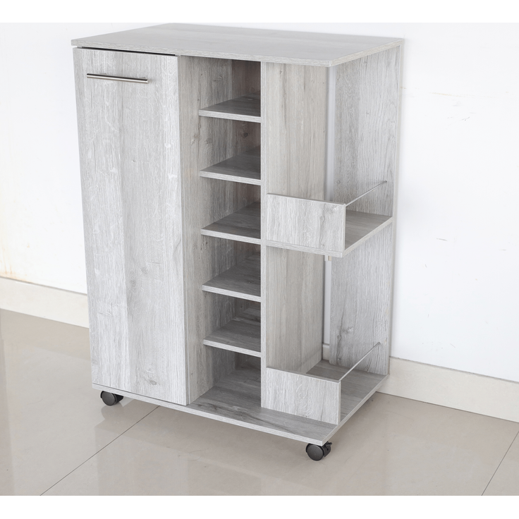 Better Home Küchenwagen Flaschenregal Weinschrank Weinregal grau 37x60x82 cm, (1 Stück, 1 Weinschrank), für ca. 48 Flaschen, flexibel einsetzbar – Bild 2