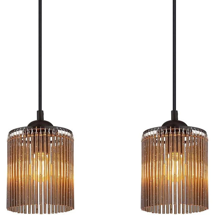 Pendelleuchte, rauchfarben, schwarz, H 133 cm – Bild 10