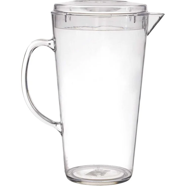 HOME DECO FACTORY, KA0239, Pitcher with 4 Colored Bain de Soleil Glasses, ideal for barbecues and picnics, in Resistant Glass, Easy to clean, transparent, Yellow and Green, 1L
