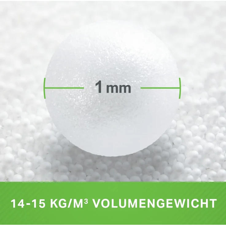 Green Bean® 430 Liter Hochwertige Mikro-EPS Perlen 0,5-1 mm aus deutscher Produktion für Sitzsack-Füllung | Styropor-Kügelchen Nachfüllpack Kissen-Füllung Mikroperlen Stillkissen – Bild 2