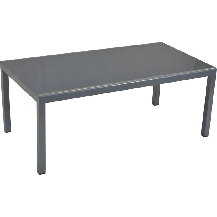 Gartentisch, Halbrundprofil, 190 x 100 cm, silber