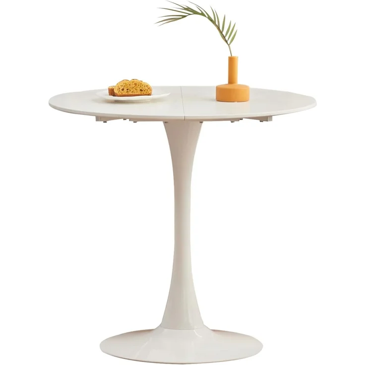 GrandCA HOME 80cm weißer moderner runder Esstisch,Tisch rund 80 cm, Esstisch rund,geeignet für 2–4 Personen, Geeignet für Küche,Wohnzimmer, Esszimmer,Weiß