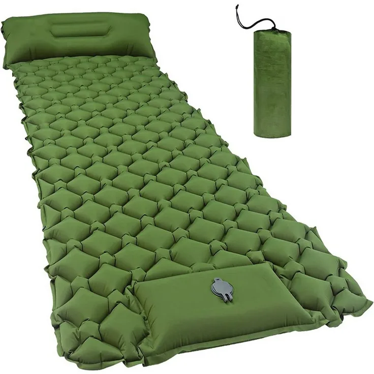 AIMAX Luftmatratze Selbstaufblasende Camping-Schlafunterlage, (mit innovativer Fußpumpe, TPU-Edelstahl-Material), 193 x 60 x 6 cm