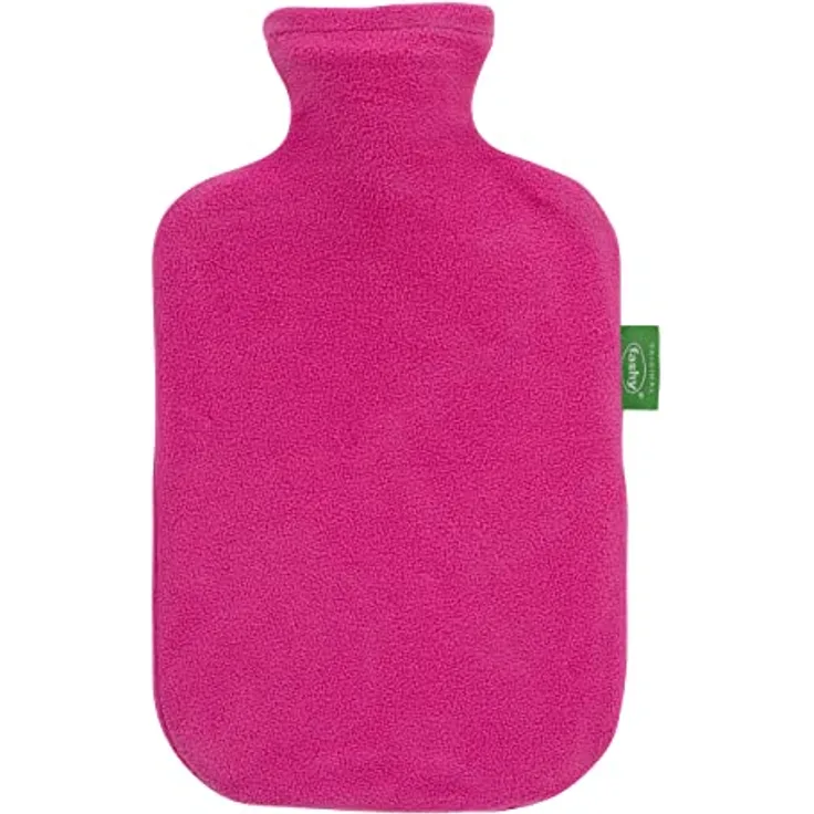 Wärmflasche mit Flauschbezug Vliesbezug Fleecebezug 2L Magenta Fashy 67405-45