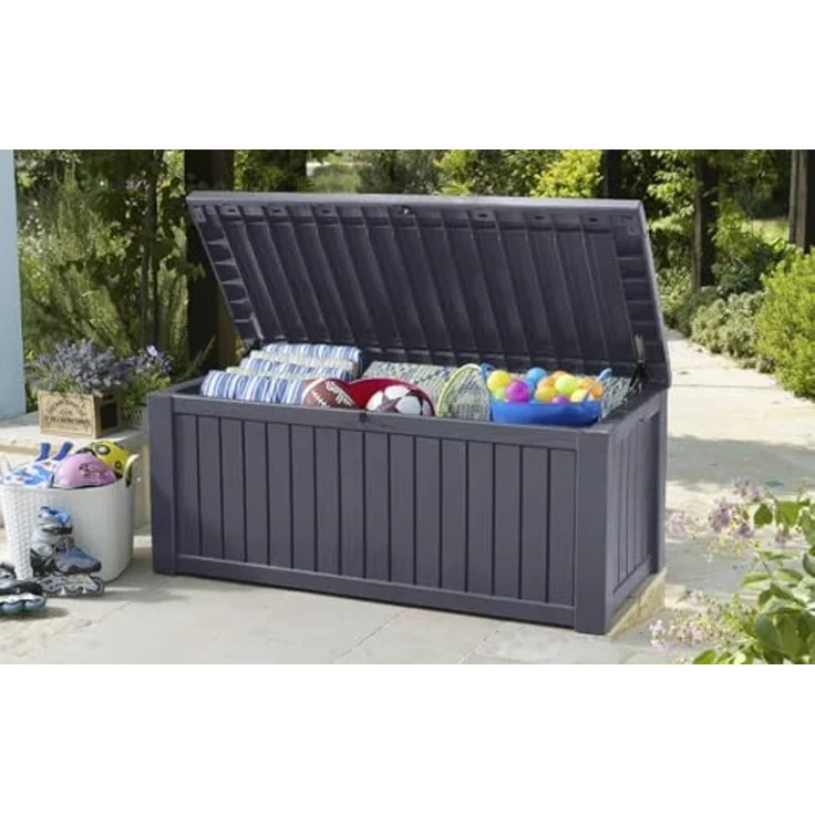 Keter Garten-Aufbewahrungsbox Rockwood 570L Anthrazit 432430 – Bild 6