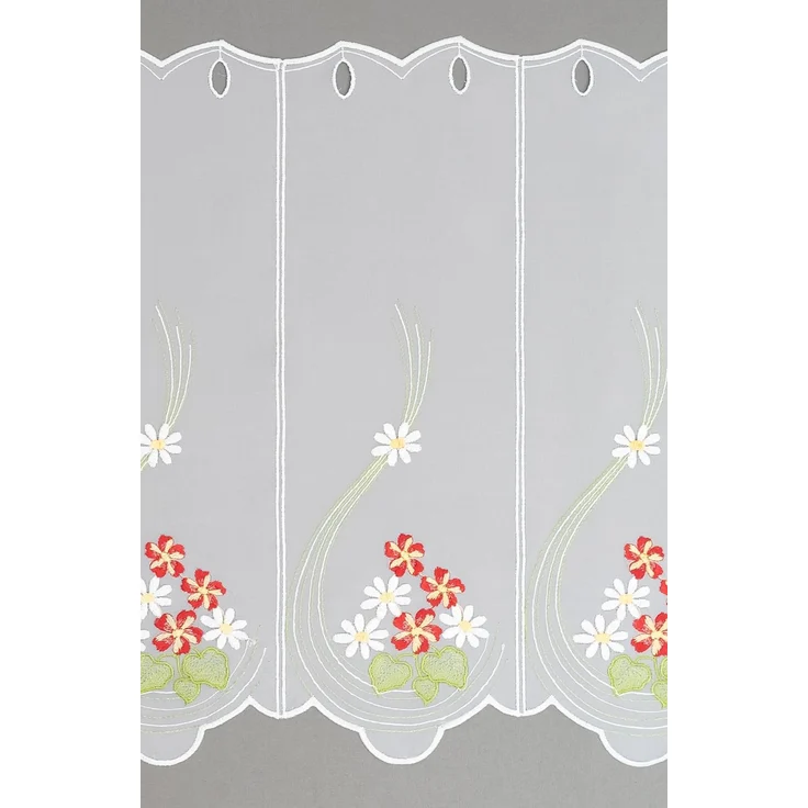Scheibengardine Plauener Spitze - Frühlingsblüten (Bx H) 148.50cm * 50cm Rot/multicolor – Bild 4