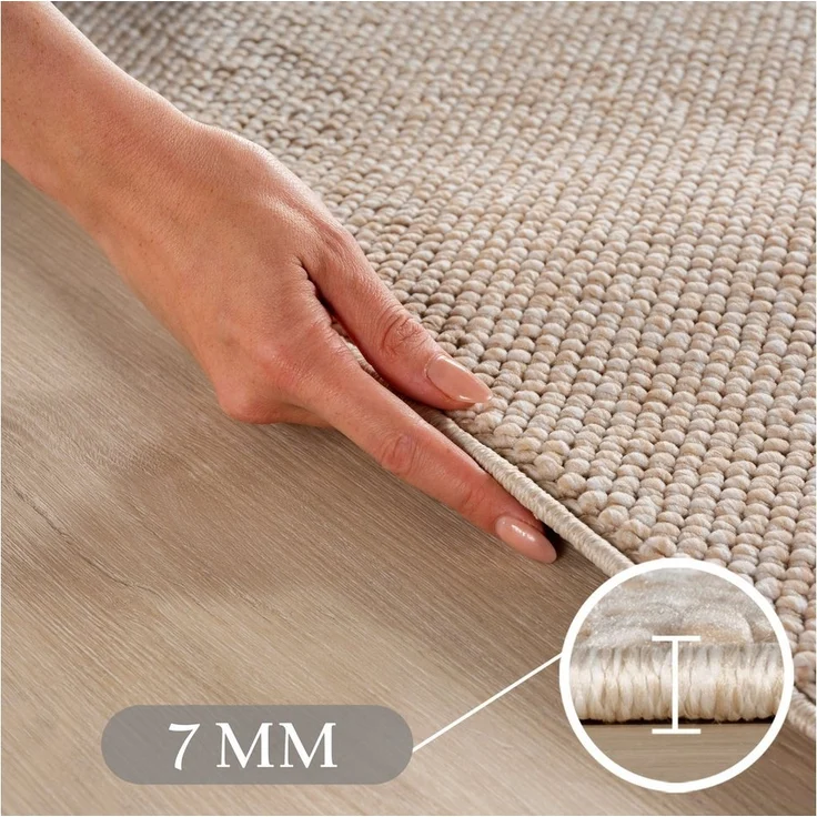SIMPEX24 Designteppich Einfarbig Boucle Loop, Rechteckig, Höhe: 7 mm, Teppich Wohnzimmer, Schlafzimmer, Gästezimmer – Bild 2