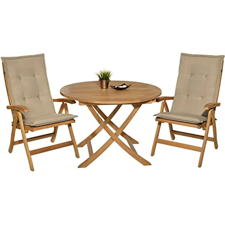 6er Set Beautissu Hochlehner Auflage Loft HL 120 x 50 x 6 cm Natur – Bild 8