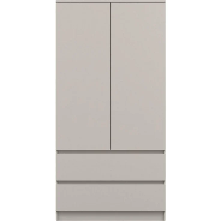Deine Möbel 24 Kleiderschrank SIMO 02 in Weiß / Kaschmir, 90 cm breit, mit 2 Schubladen (SIMO-Kollektion, 1-St, ideal für Kinderzimmer & Jugendzimmer) Kinderkleiderschrank, 2-türiger Drehtürenschrank – Bild 1