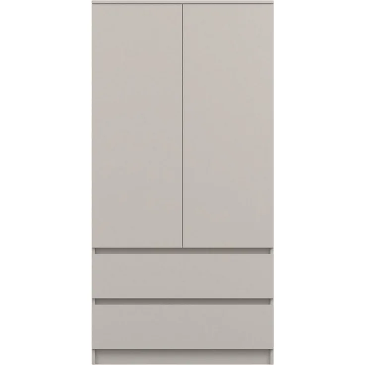 Deine Möbel 24 Kleiderschrank SIMO 02 in Weiß / Kaschmir, 90 cm breit, mit 2 Schubladen (SIMO-Kollektion, 1-St, ideal für Kinderzimmer & Jugendzimmer) Kinderkleiderschrank, 2-türiger Drehtürenschrank