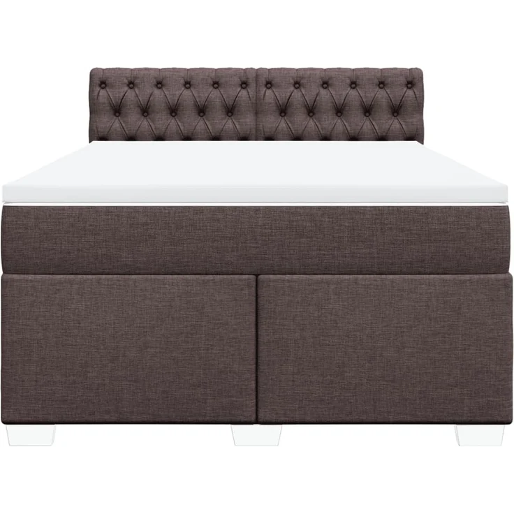 vidaXL Boxspringbett mit Matratze Dunkelbraun 160x200 cm Stoff 3285949 – Bild 4