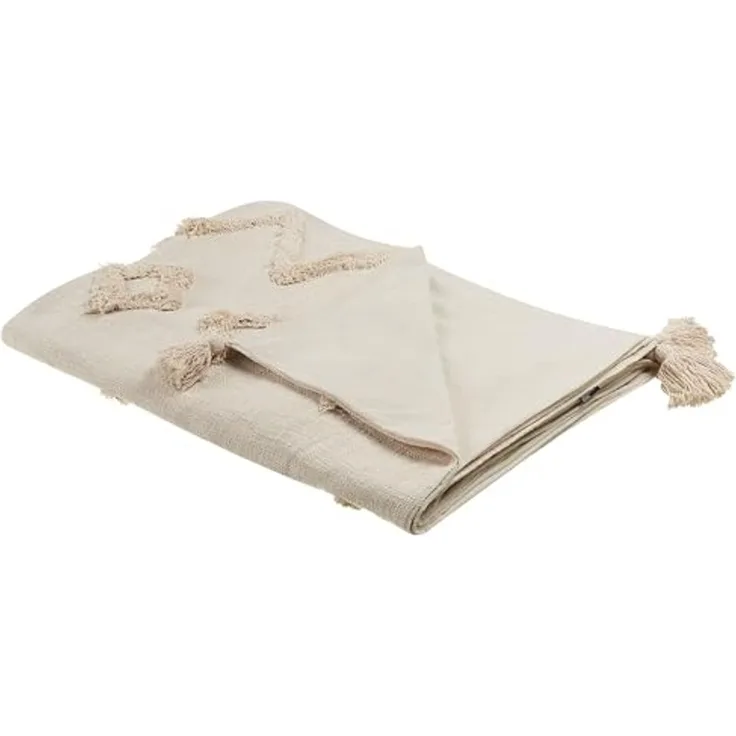 Kuscheldecke GUNA Baumwolle 130 x 180 cm Beige